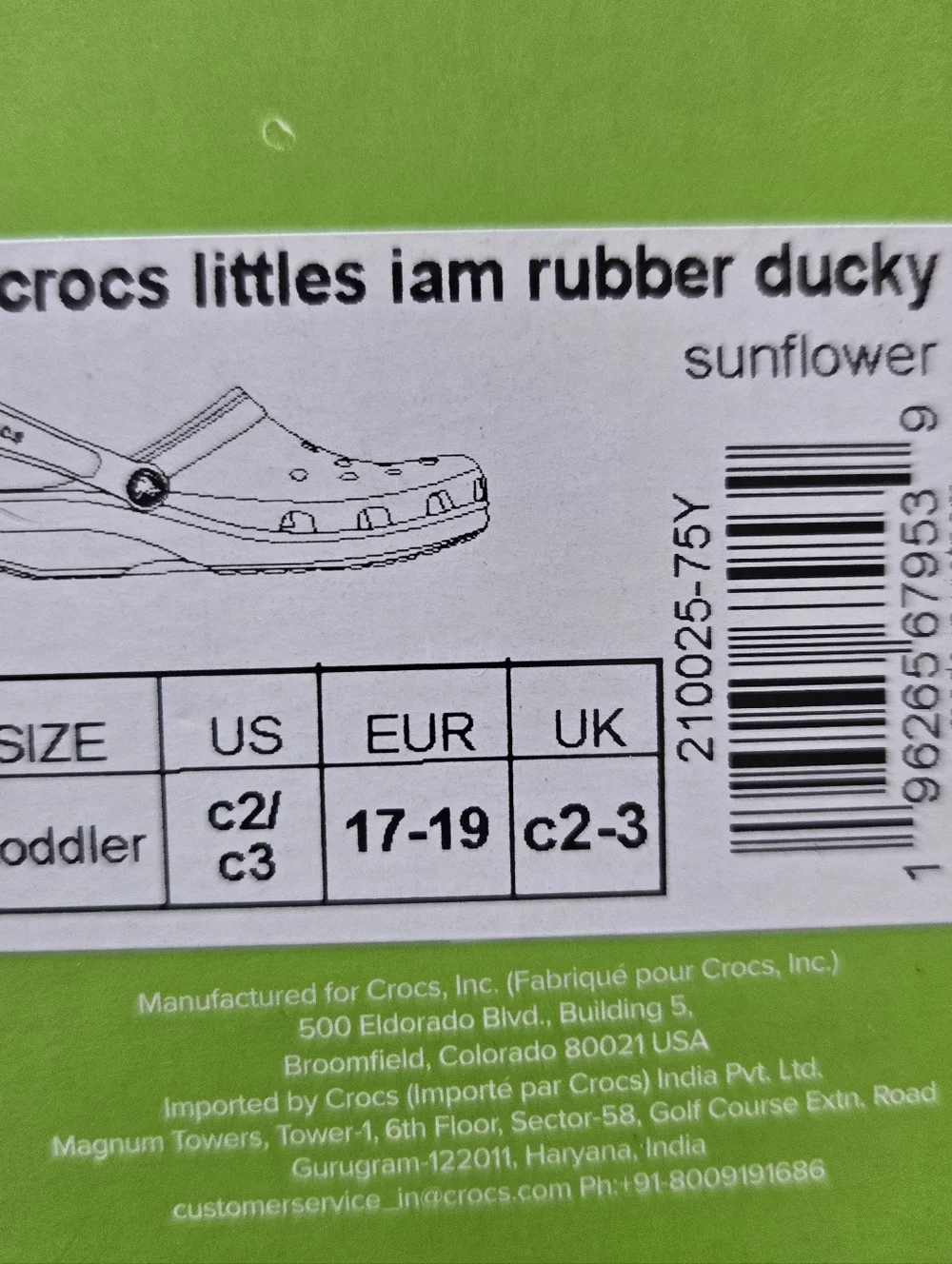 Boy's Sandals Crocs I Am Rubber Ducky Classic Clog Toddler C2/C3